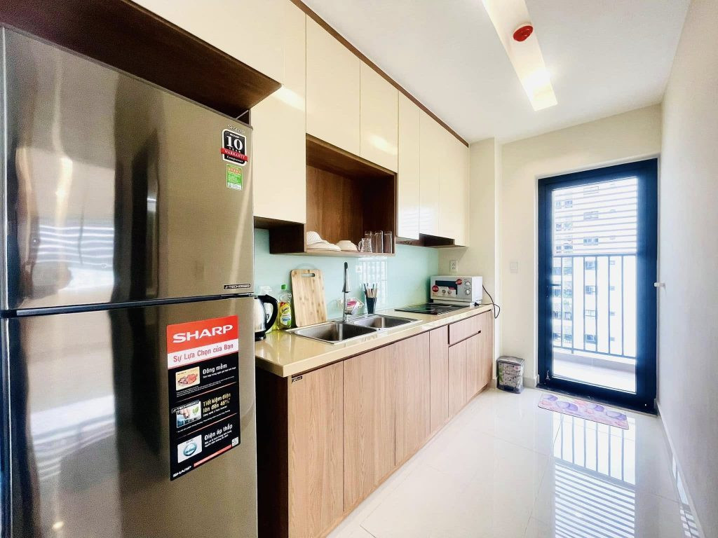 Bếp - căn góc CT3 Vĩnh Điềm Trung view hồ và công viên