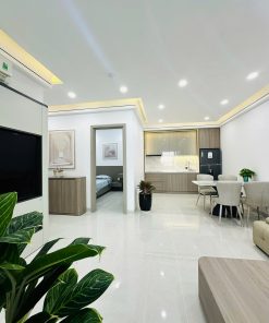 Không gian sinh hoạt chung Căn hộ Mường Thanh Viễn Triều trực biển ban công rộng | Đẹp, Sang và mới 100%