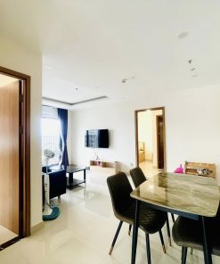 Không gian ăn uống của căn góc CT3 Vĩnh Điềm Trung view hồ và công viên