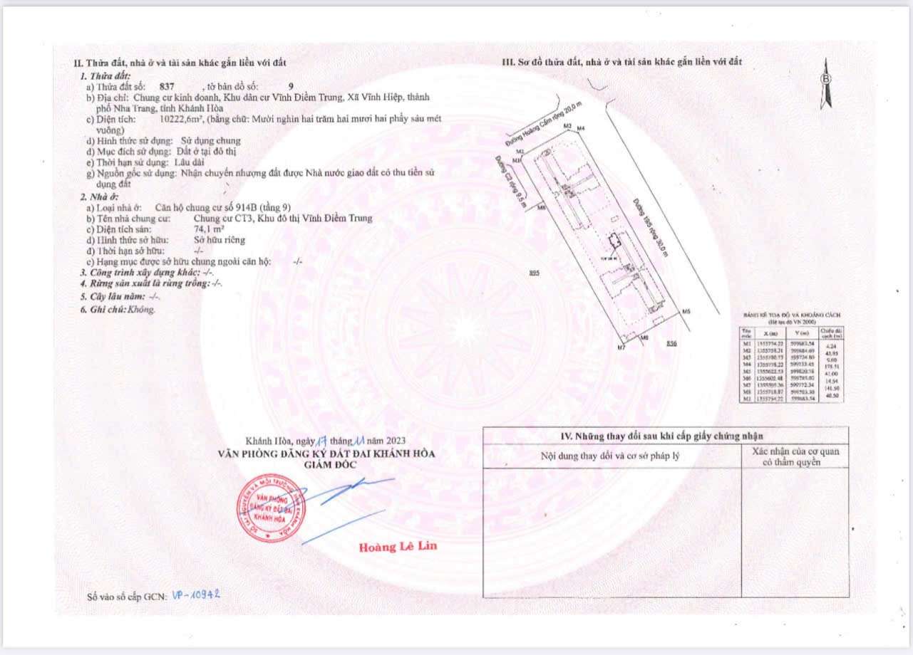 Bán Căn Hộ Góc Tầng 9 CT3 Vĩnh Điềm Trung – 2 Phòng Ngủ, Sổ Đỏ Vĩnh Viễn, Giá 3.59 Tỷ Bán Căn Hộ Góc Tầng 9 CT3 Vĩnh Điềm Trung – 2 Phòng Ngủ, Sổ Đỏ Vĩnh Viễn, Giá 3.65 Tỷ