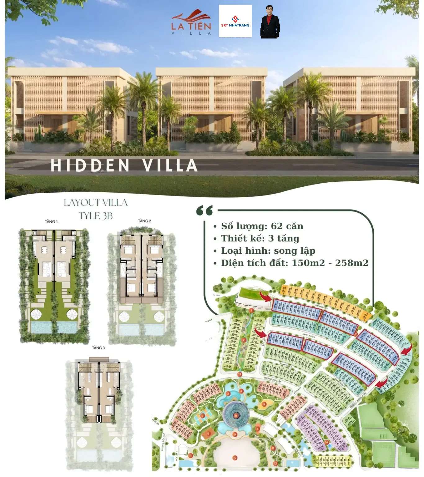 Mặt bằng La Tiên Villa Nha Trang chính thức mới nhất | GĐ 2 Libera